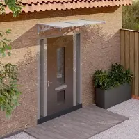 Prolenta Maison Exclusive - Overkapping voor deuropgang, grijs en transparant, 152,5 x 90 cm, polycarbonaat