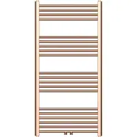 Belrad Handdoekradiator met centrale aansluiting, geborsteld koper – 1200x600 mm, 414 Watt