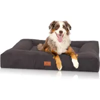 Knuffelwuff orthopedisch hondenbed van velours met handgeweven uiterlijk Sofia 120x100 cm zwart