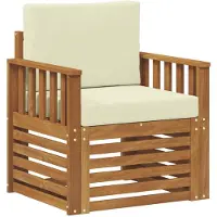 vidaXL Buitensofa Massief Acacia Hout en Polyester Naturel