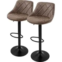 ML-Design Set van 2 barkrukken Holly kunstleer | kunstleer bruin 37x106x47 cm barkrukken | NADUVI