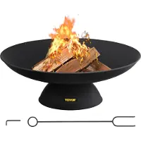 Vevor Vuurkorf Buiten 76 cm Diameter Vuurschaal Zwarte Outdoor Fire Bowl Gemaakt van Geschilderd Gietijzer met 2-in-1 Functionele