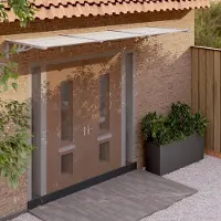 Prolenta Maison Exclusive - Overkapping voor deuropgang, grijs en transparant, 358,5 x 90 cm, polycarbonaat