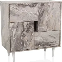 Hjh LIVING Dressoir/ladekast LYKKJA 76x39,5x76 cm 2 lades 2 deuren bruin/wit