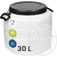Garronda 30L met Persring - Vat met wijde hals - Kuilvoer in vat – Bagagetrommel – Gistingsvat – Gistingscontainer – Voerton