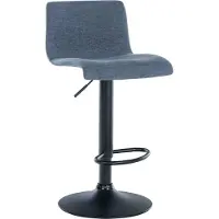 CLP Branford Barkruk - Met rugleuning - Met voetsteun - Metalen frame - blauw Stof