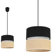 Light11 HOME Hanglamp, plafondlamp, lampenkap 20 cm, zwart