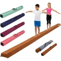 TRUTZHOLM Schwebebalken 300 cm braun klappbar auf 150 cm tragbarer Turnbalken inkl.Tragetasche
