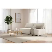 Fun-Möbel Designbank Designersofa AMANDA, 3-zitsbank met slaapfunctie, bekleed met stof Poso in de kleur oudwit