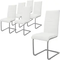 ML-Design Set van 2 slede eetkamerstoelen met rugleuning zwart kunstleer bekleed ML-Design