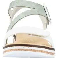 Rieker Sandaal lichtbruin / pastelgroen / wit