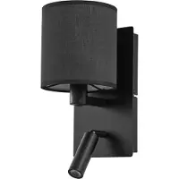 LINDBY Wandlampe , Aiden, dimbare, Zwart, Woonkamer, Stof, Modern