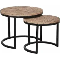 AnLi Style AnLi-Style Bijzettafel set/2 rond/halfrond frame