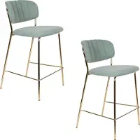 Housecraft living Set van 2 barkrukken Alice | polyester groen 48x89x54 cm barkrukken | NADUVI