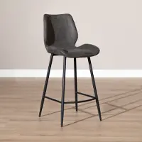 Bronx Industriële barkruk Barrel zwart/antraciet eco-leer 69 cm