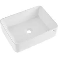 Vevor Rechthoekige wastafel, 482 x 373 x 135 mm, badkamer wastafel, moderne keramische wastafel, voor toiletten, hotels, restaurants, helder wit