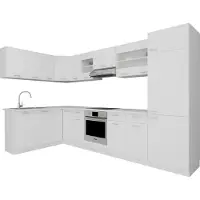 VCM 13-delige hoekkeuken Hoekkeuken Keukenblok Complete keuken 328 x 178 cm Esilo
