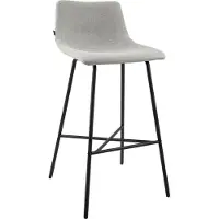 CLP Altona Barkruk - met rugleuning en voetsteun - zwart metalen frame - modern Scandinavisch - keukenbarkruk - zwart/grijs