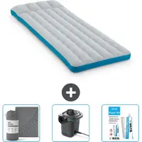 Intex Campingmat - Twijfelaar - 72 x 189 x 20 cm - Blauw - Inclusief Hoeslaken - Pomp en Reparatieset