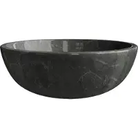 Vente-unique Opzetwastafel in marmer - Zwart - Ø40 cm - LAVINO
