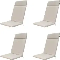 Madison tuinstoelkussen hoge rug napels ca. 120x50 cm set van 4
