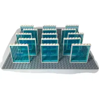 LEGO 1x6x6 deurkozijn, lichtblauw en wit, voor huis, bouwsteen - 80683, NIEUW! Aantal: 25x