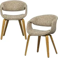 Woood Yossi Eetkamerstoelen Metalen Koper Poot - Bruin - Set van 2