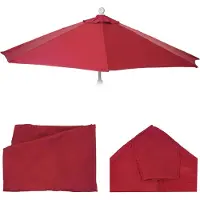 MCW Vervangingshoes voor Parla halfronde parasol, parasolhoes vervangingshoes, 300cm stof/textiel UV 50+ 3kg ~ bordeaux