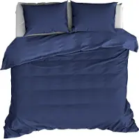 De Witte Lietaer Dekbedovertrek Olivia Blue Indigo Satijn-260 x 200 / 220 / 240 cm | Extra Breed