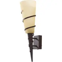 LINDBY Wandfakkel Anouk, dimbaar, bruin / roest, Woon-/ Eetkamer, metaal, Landelijk, Wandlamp