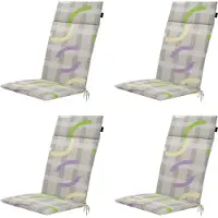 Madison tuinstoelkussen hoge rug tess purple ca. 120x50 cm set van 4