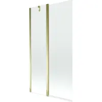 Mexen Flip badwand 2-delig 100 x 150 , transparant, goud - 894-100-101-50-00
