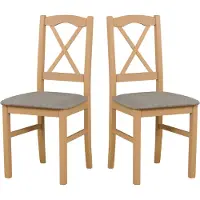 LeafDesign eettafelsstoelen hout - Stoelen van massief beuken - Set van 2 eettafelsstoelen - Houten stoel - Stoelen voor de eettafel - Set van 2 keukenstoelen, NILO 11, sonoma