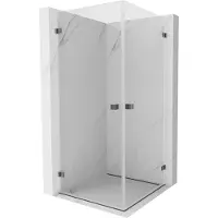 Mexen Lunar-B Duo draaideur douchecabine 85 x 85 , transparant, geborsteld gun grijs - 832-085L-085P-66-00