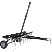 Wiltec verticuteermachine, 100 cm, voor zitmaaiers, grasventilator met stalen veren voor gazonmaaiers, verticuteermachine voor het beluchten van het gras en het verwijderen van mos