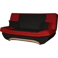 Fun-Möbel Klapbank, slaapbank GIANA, bekleed met kunstleer, zwart-rood