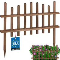 KOTARBAU Houten Hek, Tuinafscheiding, Kiefernhout, 60 cm, Wenge, Bloembedrand, Houten Tuinhek, Palissade, Schapenhek, Eenvoudige Montage