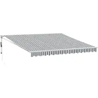 vidaXL Luifel uittrekbaar 4x3 m stof en aluminium antraciet en wit