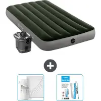 OEM Luchtbed - 1-Persoons - 99 x 191 x 25 cm - Groen - Inclusief pomp - Hoeslaken en Reparatieset