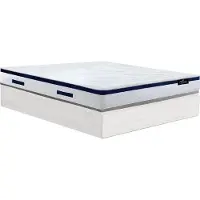 Vente-unique Set 160 x 200 cm bedbodem met opbergruimte met lade, wit + hybride matras met pocketveren, 30 cm dik - MARQUIS van PALACIO