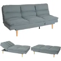 Mendler Slaapbank -M79, slaapbank voor gasten, slaapfunctie ligoppervlak 180x110cm ~ stof/textiel blauw-grijs
