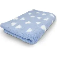 Vetbed Vet Bed - Lichtblauw met Witte Hartjes - Antislip Hondenmat - 150 x 100 cm - Lichtblauw - Waterafstotend - Latex Antislip - Benchmat Hond - Hondendeken - Hondenkleed - Machinewasbaar