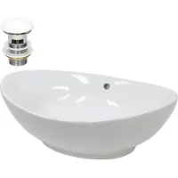 LuxeBath Wastafel 590x385x200 mm keramisch wit