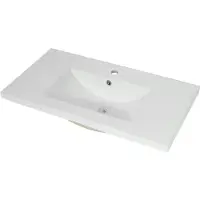 Mendler Wasbak HWC-B19, wastafel voor handwasbak, badkamer, keramiek, vierkant, 81 cm, wit
