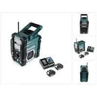 Makita DMR 112 RG accu bouwradio 7,2 - 18V Bluetooth DAB+ + 2x 6,0Ah accu + oplader