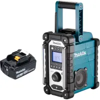 Makita DMR 116 T1 accu bouwradio 14,4 - 18 V AM FM AUX + 1x accu 5,0 Ah - zonder oplader