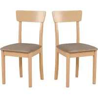 LeafDesign eethoekstoelen hout - Stoel beuken massief - 2 stuks eethoekstoelen - Houten stoel - Stoelen voor eettafel - 2 stuks keukenstoelen, HUGO 1, sonoma