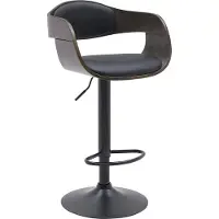 CLP Kingston Barkruk - Met rugleuning - Armleuning - Voetsteun - Frame Zwart - mat zwart/zwart/grijs