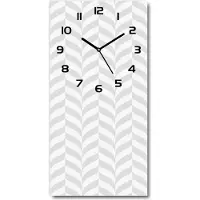 Tulup Wandklok - Geometrische achtergrond Glazen Wandklok Design - 30x60 cm - Grijs Klok Glas Met Opdruk - Zwarte handen - Rechthoekige Klok - Wandklok Glas Met Motief - Decoratieve Glazen Klok