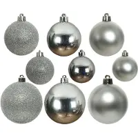 Décoris Kerstbal Zilver D 4 / 5 / 6 Cm 30 Stuks